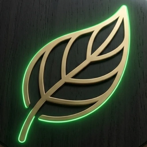 Ein leuchtendes Blatt auf grauem Hintergrund